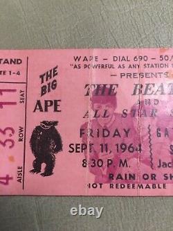 BEATLES Original 1964 CONCERT TICKET Stub Jacksonville, Fl-RARE. WithJax Articles