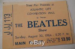 BEATLES Original 1964 CONCERT Ticket STUB Atlantic City, NJ