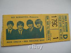 BEATLES Original 1965 CONCERT TICKET STUB Shea Stadium, NYC EX