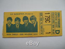 BEATLES Original 1965 CONCERT TICKET STUB Shea Stadium, NYC EX