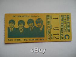 BEATLES Original 1965 CONCERT TICKET STUB Shea Stadium, NYC EX