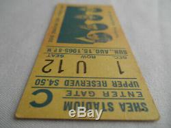 BEATLES Original 1965 CONCERT TICKET STUB Shea Stadium, NYC EX