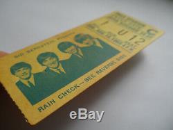 BEATLES Original 1965 CONCERT TICKET STUB Shea Stadium, NYC EX