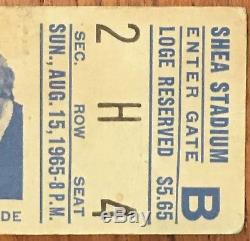 BEATLES Original 1965 CONCERT TICKET STUB Shea Stadium, New York City