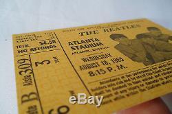 BEATLES Original 1965 CONCERT Ticket STUB Atlanta Stadium