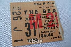 BEATLES Original 1965 CONCERT Ticket STUB Cow Palace, San Francisco