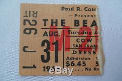 BEATLES Original 1965 CONCERT Ticket STUB Cow Palace, San Francisco