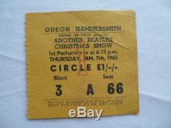 BEATLES Original 1965 CONCERT Ticket STUB Odeon Hammersmith, London