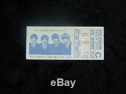 BEATLES Original 1965 Shea Stadium Concert Ticket Stub, Program & 2 Pins