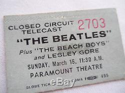 BEATLES Original CONCERT TELECAST Ticket STUB Seattle
