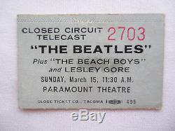 BEATLES Original CONCERT TELECAST Ticket STUB Seattle