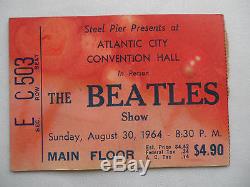 BEATLES Original CONCERT Ticket STUB Atlantic City, NJ