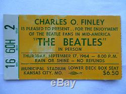 BEATLES Original CONCERT Ticket STUB Kansas City, MO