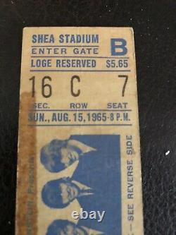 BEATLES Original Rare Aug. 15, 1965 CONCERT TICKET STUB Shea Stadium, NYC