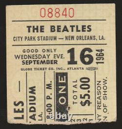 BEATLES September 16, 1964 City Park Stadium New Orleans Concert Ticket Stub Z9