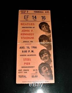 BEATLES vintage 1966 John F. Kennedy Stadium 8/16/66 CONCERT TICKET STUB VG+