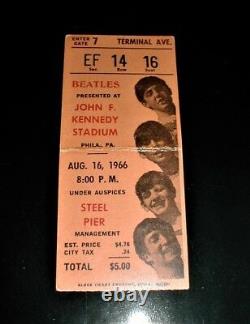 BEATLES vintage 1966 John F. Kennedy Stadium 8/16/66 CONCERT TICKET STUB VG++