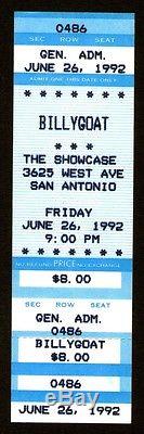 BILLY GOAT Unused Concert Ticket Stub 6-26-1992 Deep Ellum Texas RARE