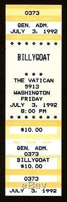 BILLY GOAT Unused Concert Ticket Stub 7-3-1992 Deep Ellum Texas RARE