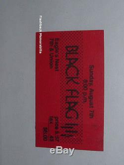 BLACK FLAG Concert Ticket Stub 1983 SEATTLE Henry Rollins MEGA RARE Meat Puppets
