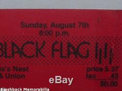 BLACK FLAG Concert Ticket Stub 1983 SEATTLE Henry Rollins MEGA RARE Meat Puppets