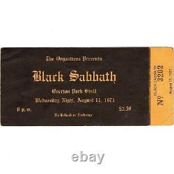 BLACK SABBATH & SWEATHOG Concert Ticket Stub MEMPHIS 8/11/71 PARANOID TOUR Rare