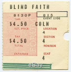 BLIND FAITH (Eric Clapton) Supremes Original 1969 Concert Handbill & Ticket Stub
