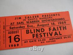 BLIND FAITH Original 1969 CONCERT TICKET STUB CLAPTON & WINWOOD