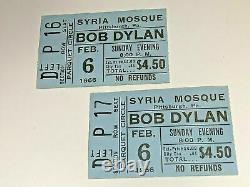 BOB DYLAN 2 RARE ORIGINAL 1966 CONCERT GIG TICKET STUBS SYRIA MOSQUE The Band b