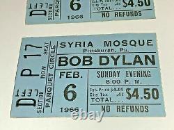 BOB DYLAN 2 RARE ORIGINAL 1966 CONCERT GIG TICKET STUBS SYRIA MOSQUE The Band b