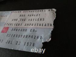 BOB MARLEY Starlight Amphitheatre used Concert Ticket Stub Burbank July 1978