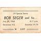 Bob Seger System Concert Ticket Stub Livonia Michigan 7/29/68 High School Scarce