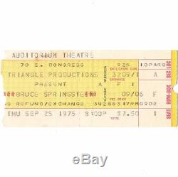 BRUCE SPRINGSTEEN Concert Ticket Stub CHICAGO 9/25/75 AUDITORIUM BORN TO RUN