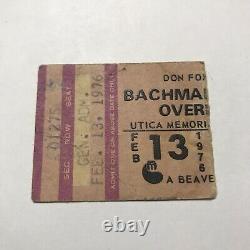Bachman Turner Overdrive BTO Utica Memorial Concert Ticket Stub Vintage 1976