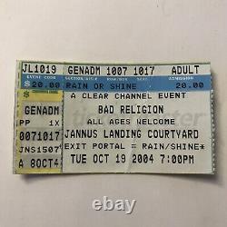 Bad Religion Rise Against Jannus Landing Concert Ticket Stub Vintage Oct 2002