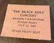 Beach Boys Rare Concert Ticket Stub Reading, Pa 07/11/1965