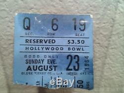 Beatles 1964-1965 Concert Ticket Stubs/Program Hollywood Bowl Bob Eubanks