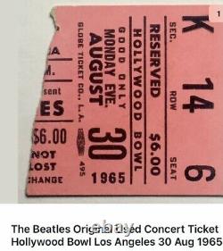 Beatles 1965 Hollywood Bowl Ticket Stub! With Concert Program & Ed Sullivan Ad