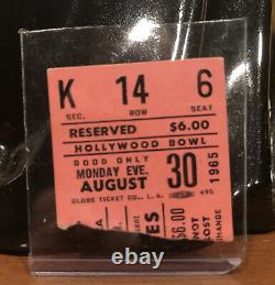 Beatles 1965 Hollywood Bowl Ticket Stub! With Concert Program & Ed Sullivan Ad