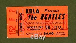 Beatles 1966 Concert Ticket Stub Los Angeles 2nd to Last Show