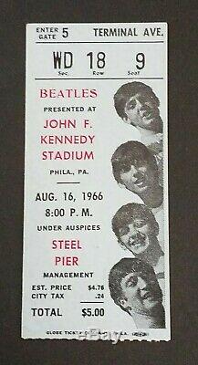 Beatles 1966 JFK STADIUM PHILADELPHIA CONCERT TICKET STUB Blue, JFK STADIUM