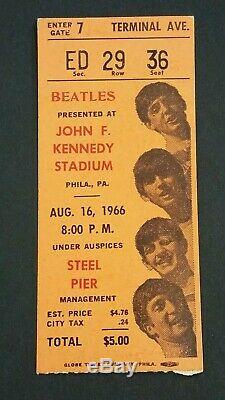 Beatles 1966 JFK STADIUM PHILADELPHIA CONCERT TICKET STUB Scarce Orange STADIUM