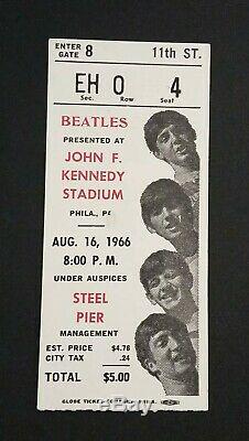 Beatles 1966 JFK STADIUM PHILADELPHIA CONCERT TICKET STUB Scarce White STADIUM