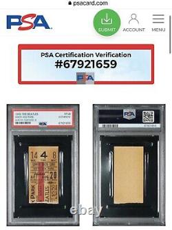 Beatles Chicago White Sox Park 8/20/1965 Concert Ticket Stub PSA Pop 3 Comiskey