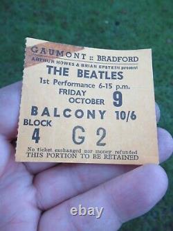 Beatles Concert Ticket Stub Bradford John Lennon`s 24th Birthday in 1964 VGC+