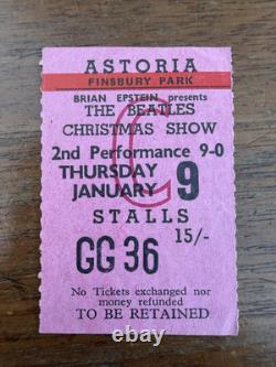 Beatles Concert Ticket Stub Finsbury Park 9th January 1964 Excellent Condition