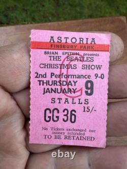 Beatles Concert Ticket Stub Finsbury Park 9th January 1964 Excellent Condition