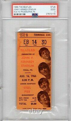 Beatles Concert Ticket Stub J. F. K. Stadium Aug. 16,1966 PSA GOOD Authentic