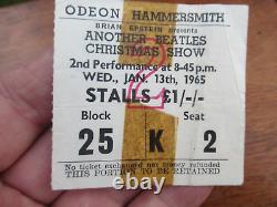 Beatles Concert Ticket Stub Odeon Hammersmith 1965 Alf Bicknell Beatles Driver