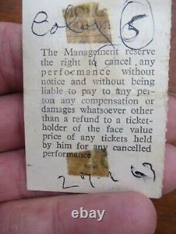 Beatles Concert Ticket Stub Tommy Roe / Chris Montez March 10 1963 Hippo B`ham